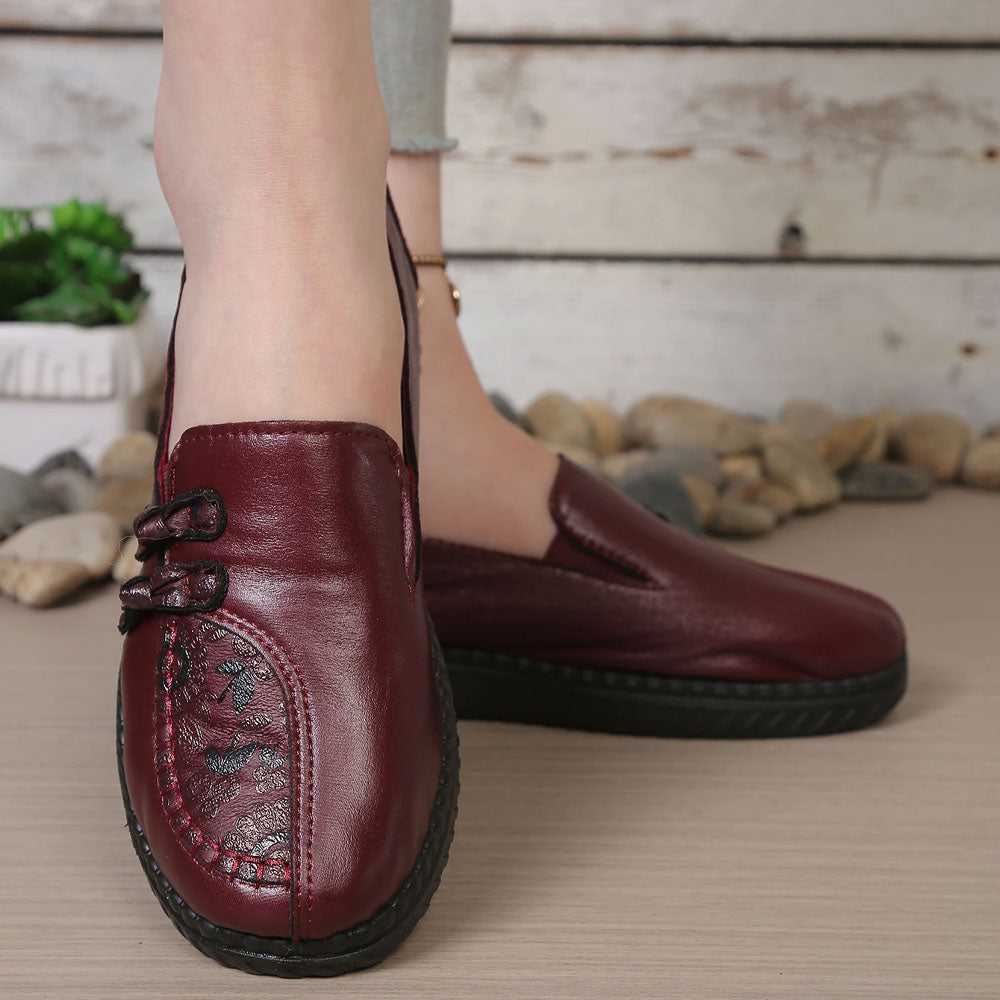 Klassieke Leren Platte Loafers