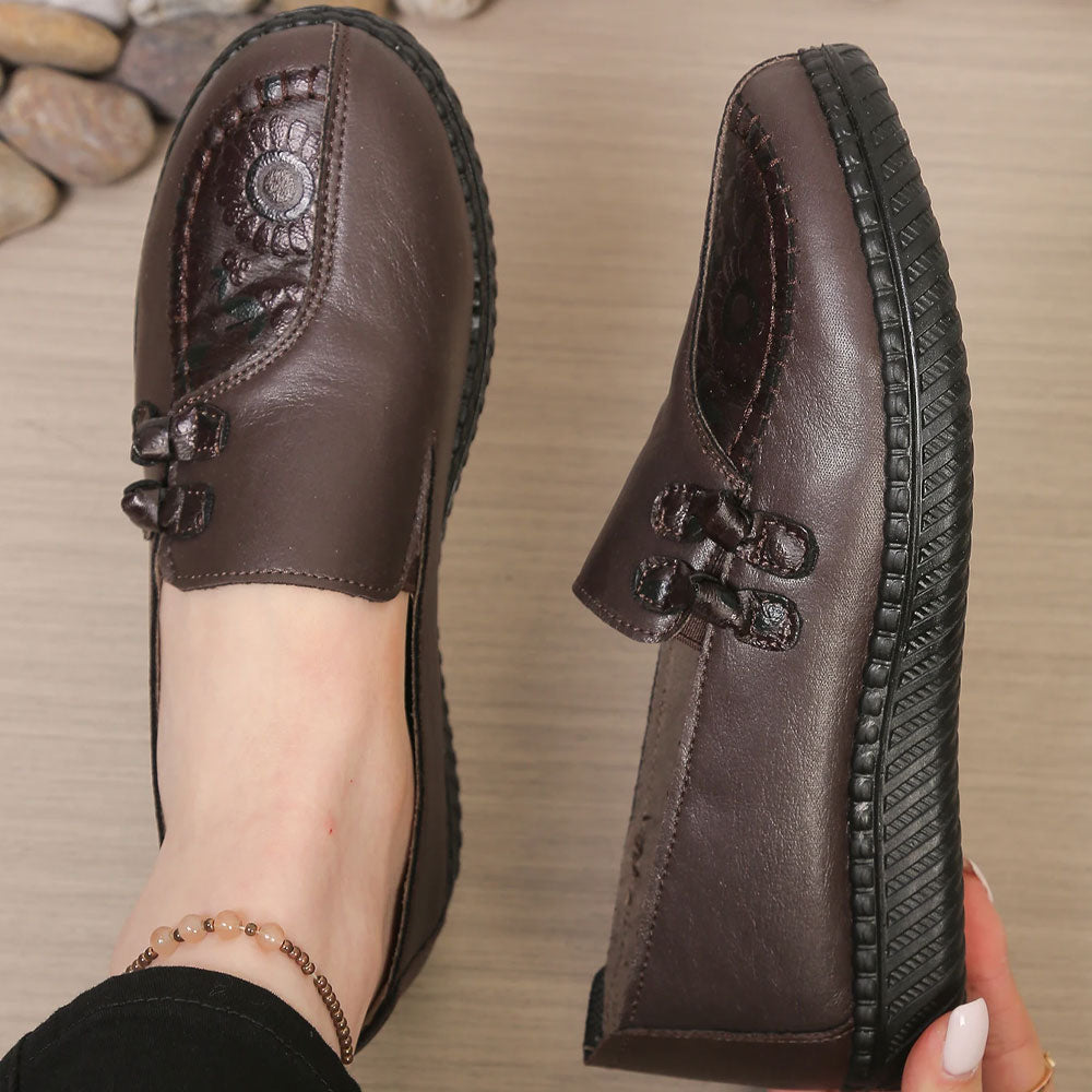 Klassieke Leren Platte Loafers