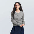 Kort gebreid vest met ronde hals