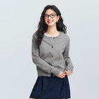Kort gebreid vest met ronde hals