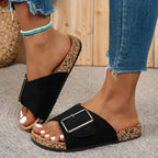Suède Gesp Platte Strandslippers