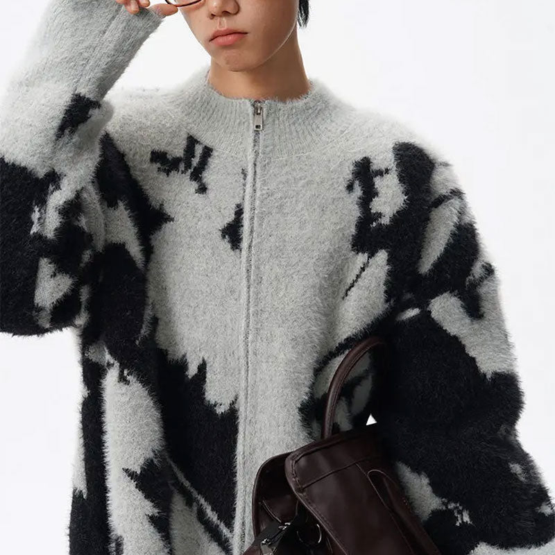 Tie Dye Gebreide Cardigan Trui