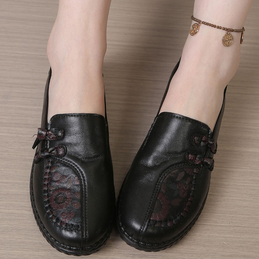 Klassieke Leren Platte Loafers