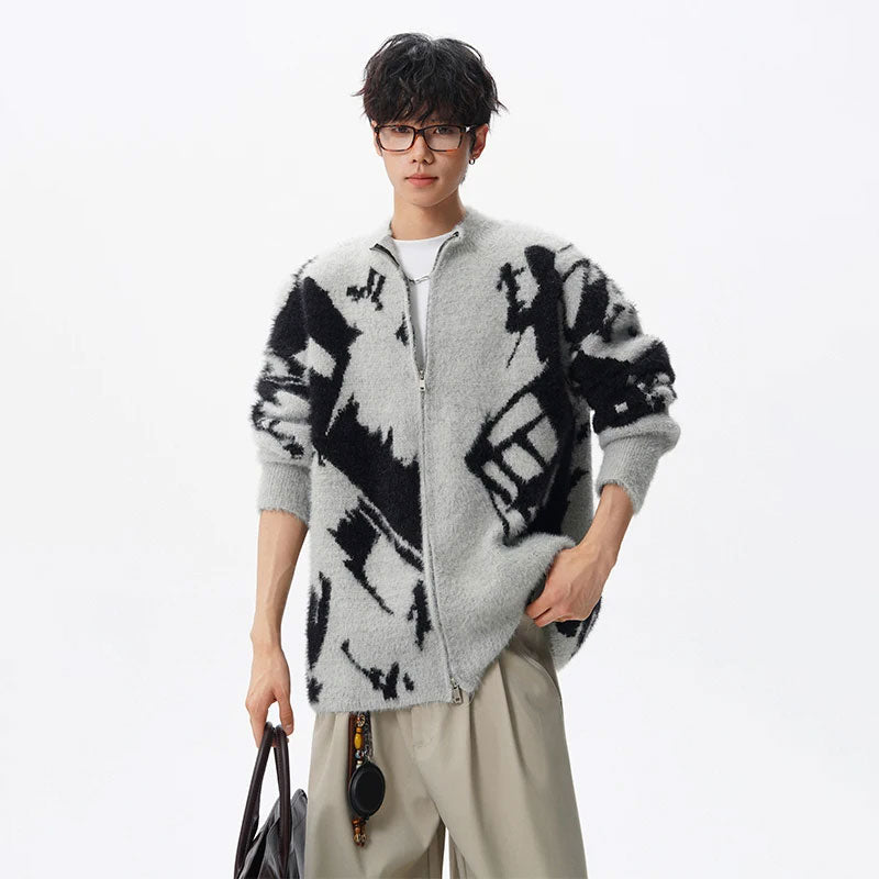 Tie Dye Gebreide Cardigan Trui