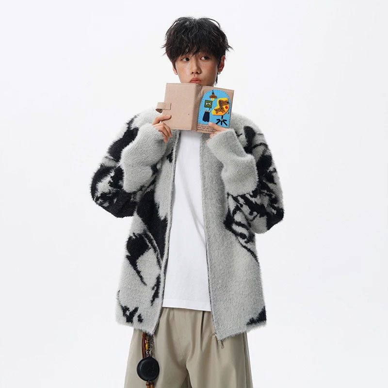 Tie Dye Gebreide Cardigan Trui