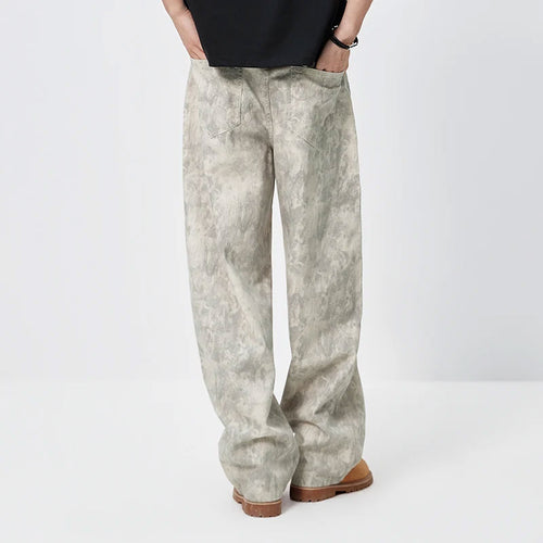 Camouflage-jeans met losse pasvorm