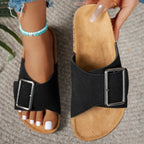 Suède Gesp Platte Strandslippers