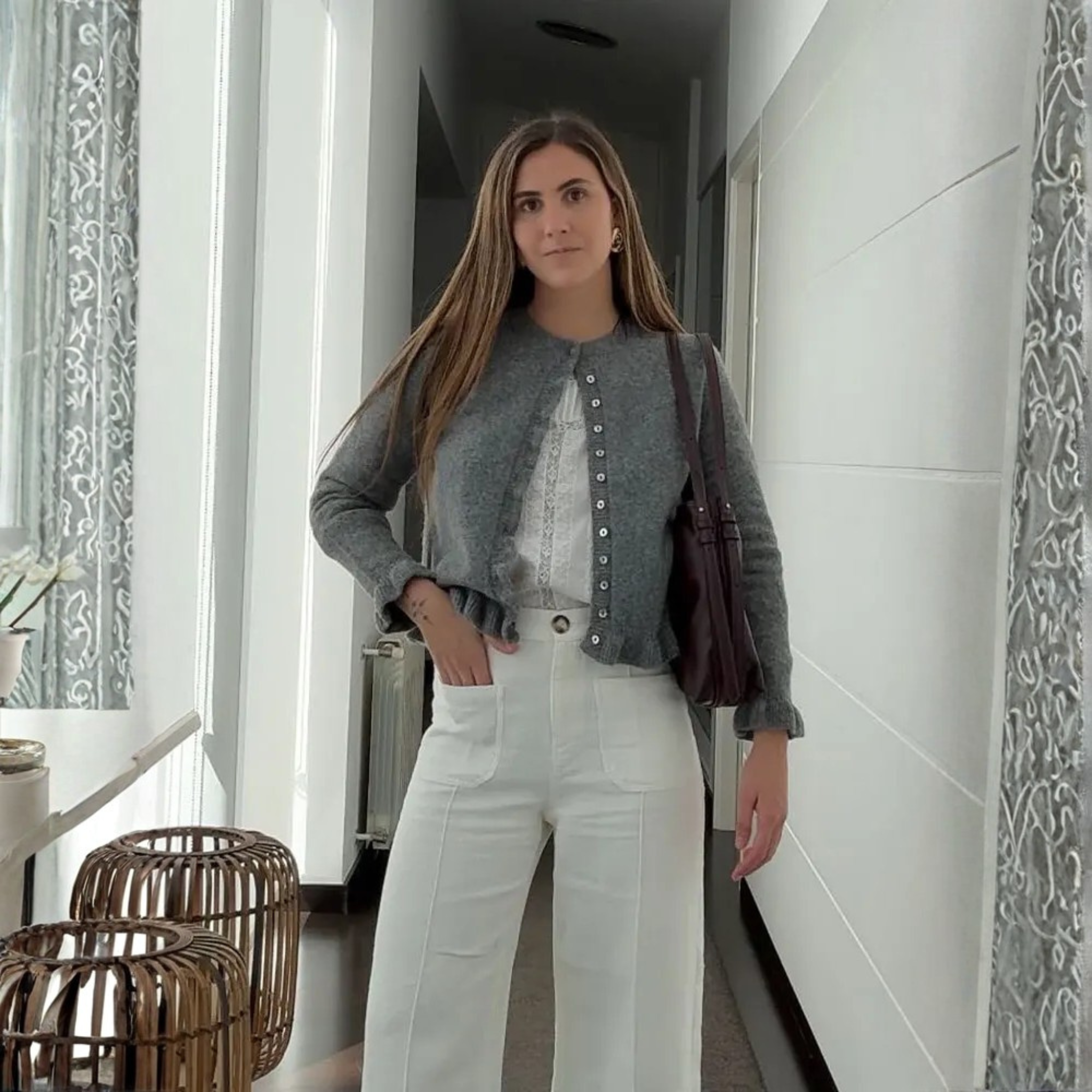 Gebreid vest met vlindermouwen