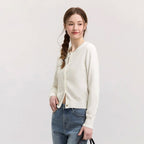 Kort gebreid vest met ronde hals