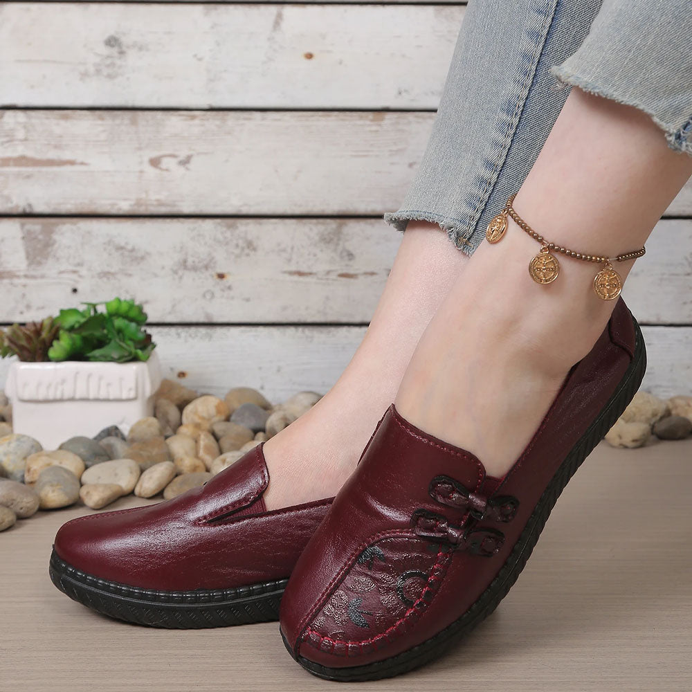 Klassieke Leren Platte Loafers