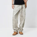 Loose fit camouflage-jeans van denim katoenmix met 3D cut stijl, knoop- en ritssluiting.