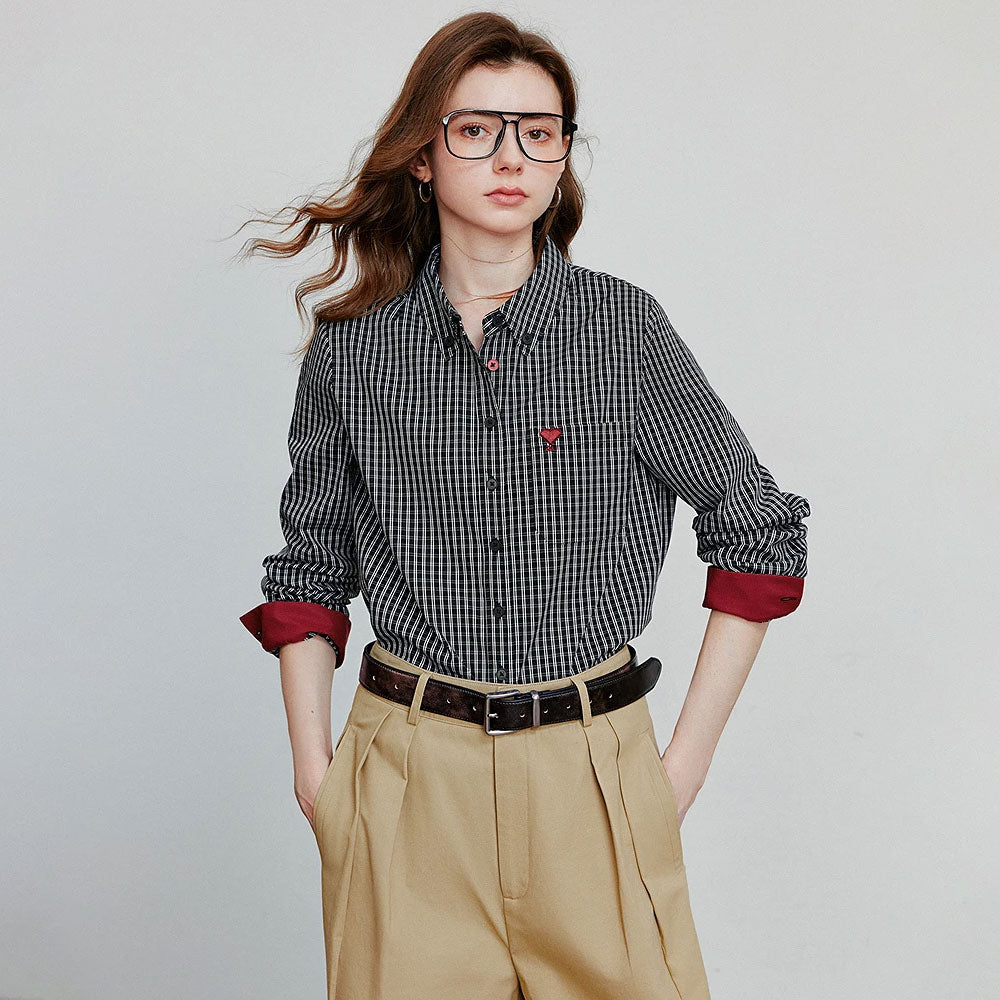 Geruite Blouse met Lange Mouwen