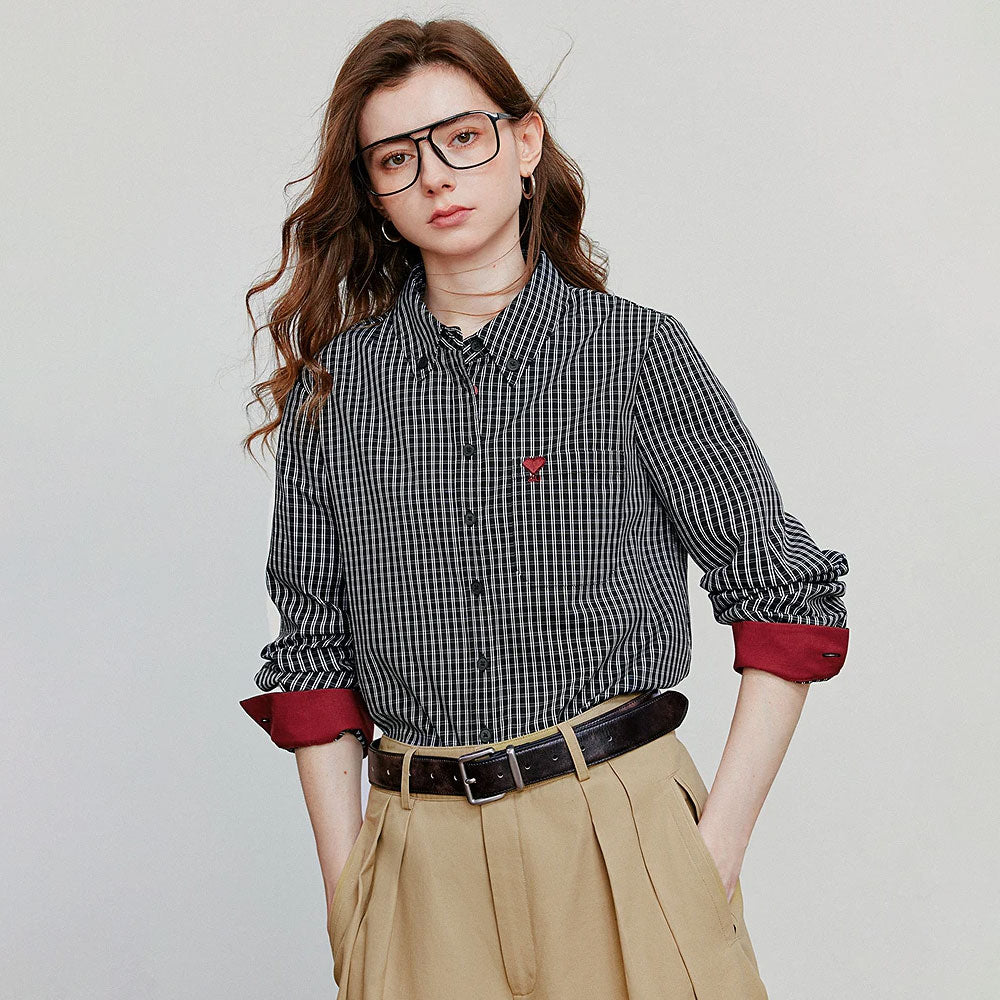 Geruite Blouse met Lange Mouwen