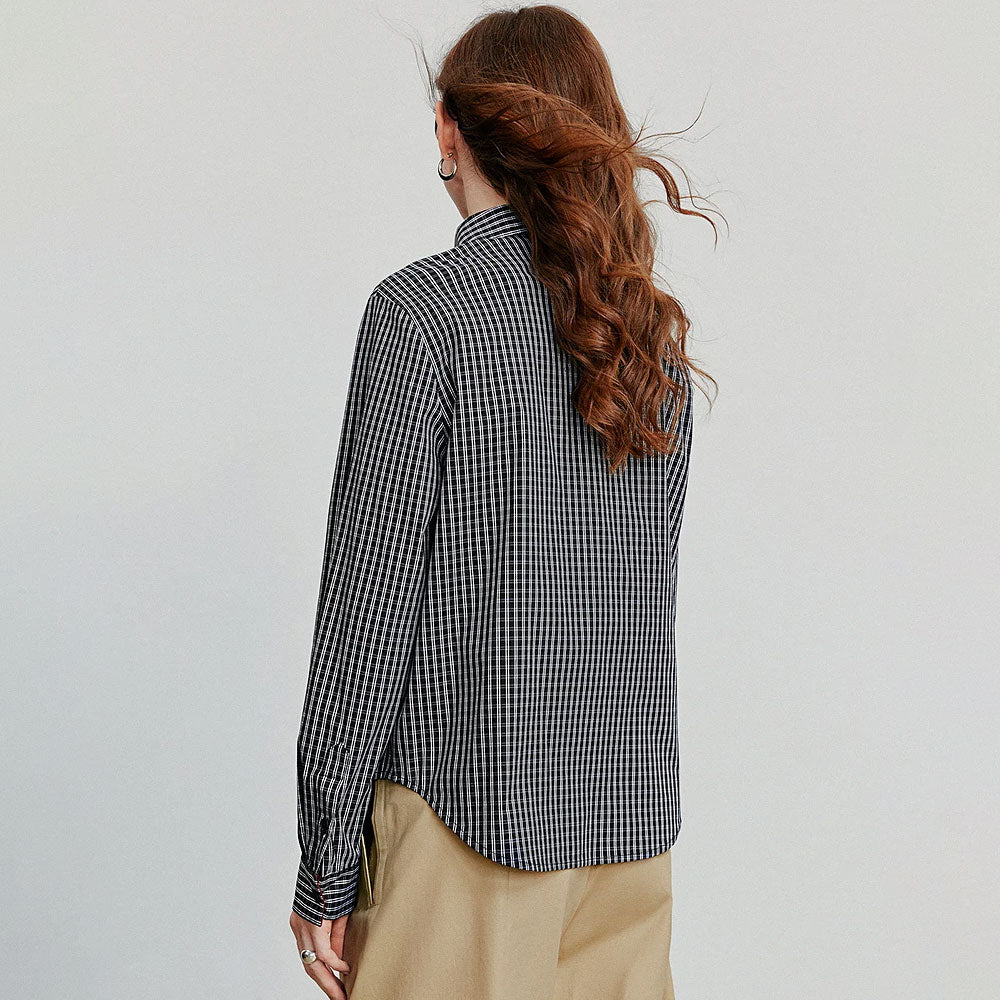 Geruite Blouse met Lange Mouwen