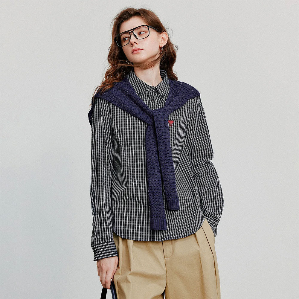 Geruite Blouse met Lange Mouwen