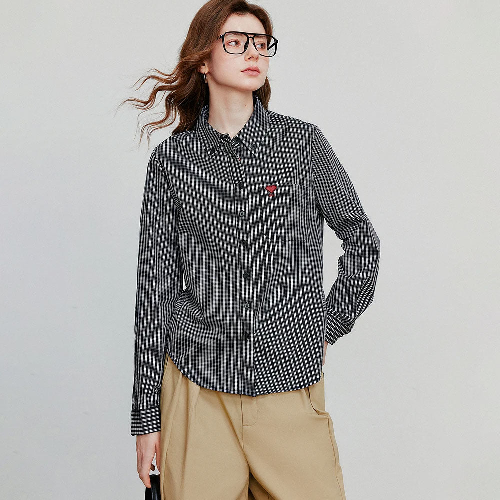 Geruite Blouse met Lange Mouwen
