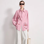 Losse Geborduurde Bloemenblouse