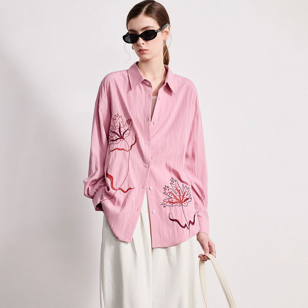 Losse Geborduurde Bloemenblouse