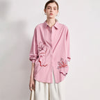 Losse Geborduurde Bloemenblouse