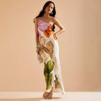 One Shoulder Feestjurk met Print